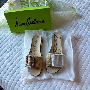 Brand New! Sam Edelman Gold and Silver Women's Slides